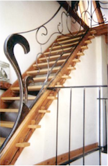 Rampe, escalier, en, fer, forgé, ferronnerie, d’Art,